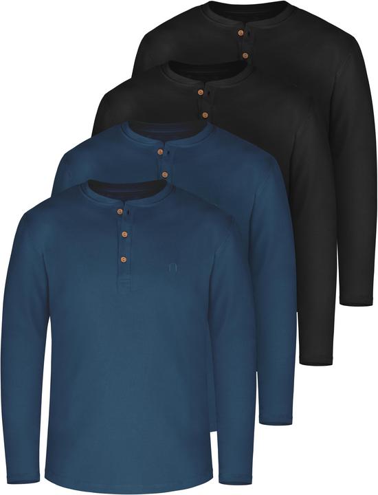 Normani 4er Set Herren Langarm Shirts aus Bio-Baumwolle Neuville - 9841