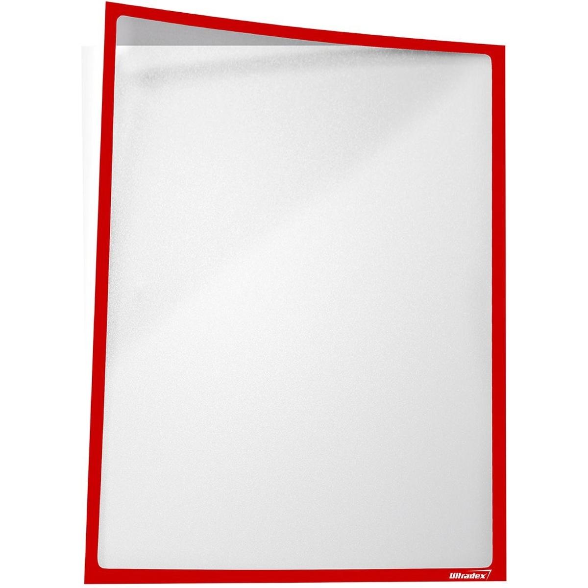 Ultradex, Informationsschild, Infotasche magnetisch für DIN A2 435x610mm VE=1 Stück rot