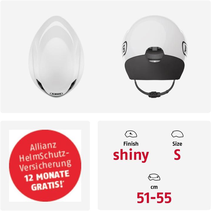 Produktbild Abus GameChanger TT 1.1 shiny white S (51 - 55 cm)