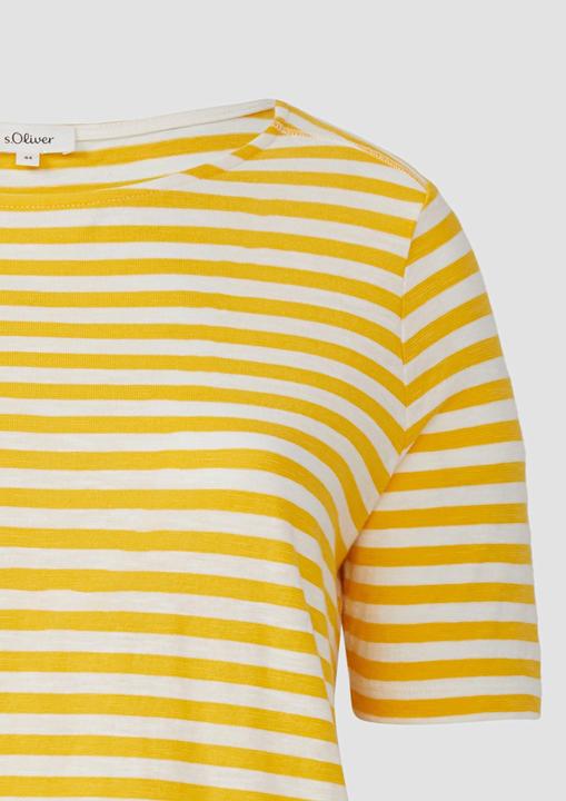 Produktbild S.Oliver T-Shirt Gestreiftes T-Shirt mit Flammgarnstruktur (44)