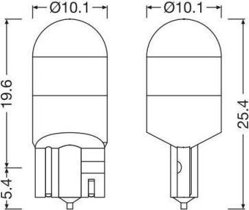Actual product image Osram 2825DWNBC-02B LED Leuchtmittel Night Breaker® LED W5W 1 W 12 V