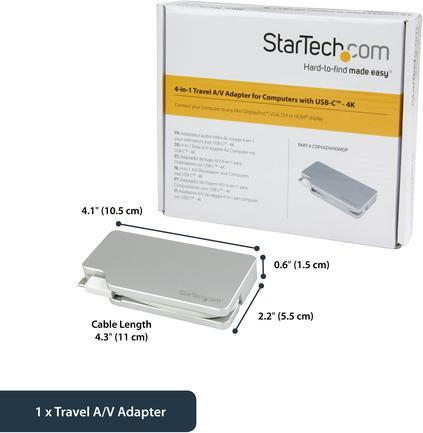 Actual product image StarTech USB-C to (VGA, DVI, HDMI, Mini DP, 10.50 cm)