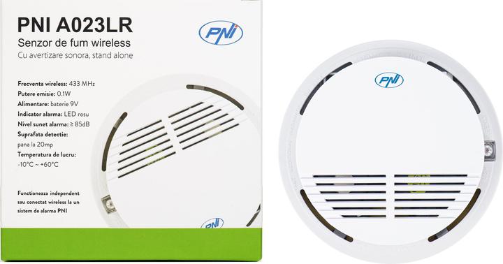 Actual product image PNI A023LR wireless smoke sensor, compatible with wireless alarm systems