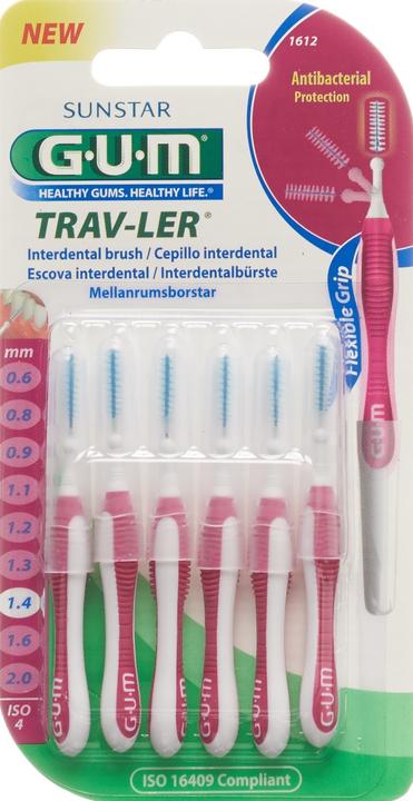 GUM SUNSTAR Trav-Ler ISO-Norm 4 1.4mm cylindric pink (6x)