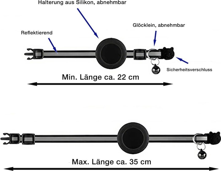Actual product image X-Tac AirTag Halsband (23, 24, 25, 27, 28, 29, 30, 31, 32, 33, 34, 35, Dog, Cat, General)