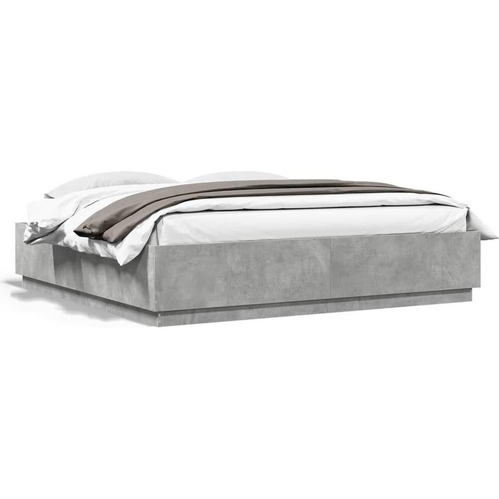 VidaXL, Bett, Bettgestell mit LED (200 x 200 cm)