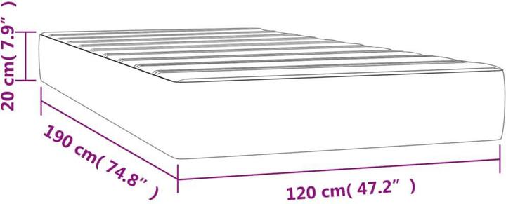 Image du produit vidaXL Taschenfederkernmatratze Dunkelgrün Samt (120 x 190 cm, Noyau de printemps)