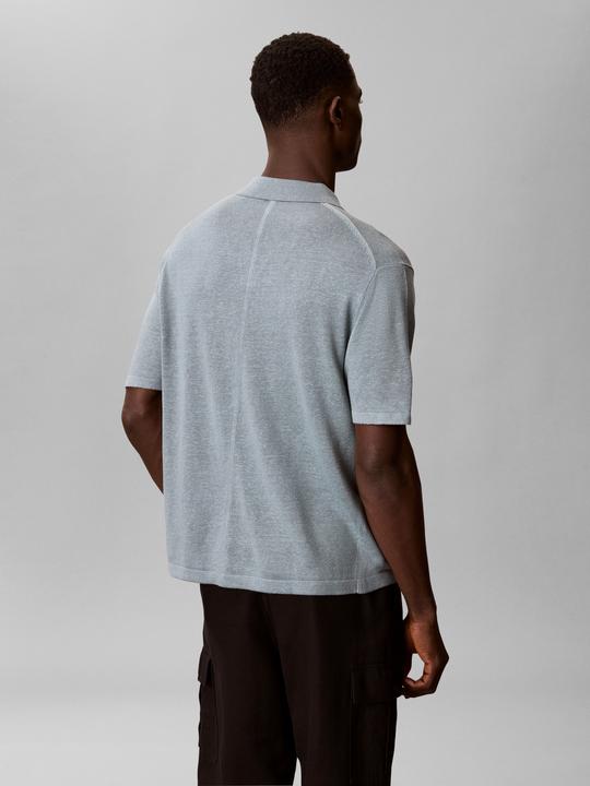 Image du produit Calvin Klein Linen Blend Short Sleeve Polo Jumper (XL)