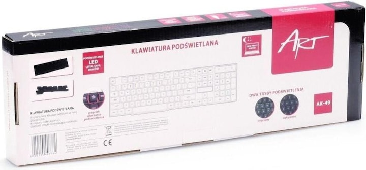 Produktbild Art KLART AK-49 backlit keyboard AK-49 USB (Eng. Int., Kabelgebunden)