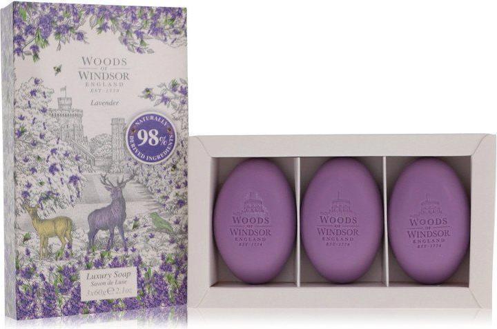 Actual product image Woods Of Windsor Lavender by Fine English Soap 3 x 60 g (Hard soap)