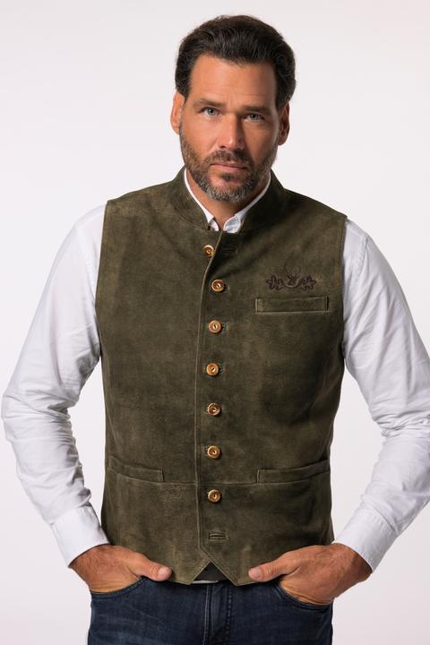 Immagine prodotto JP1880 Gilet in tradizionale stile Tracht di pelle scamosciata di capra con colletto alto (54)