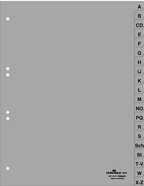 Nährwerte und Zutaten Durable Register