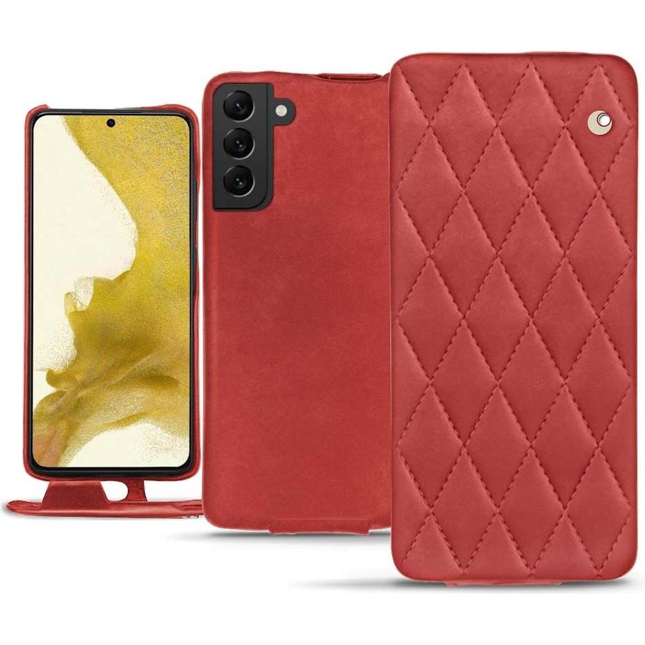 Noreve Lederschutzhülle vertikal (Samsung Galaxy S22), Smartphone Hülle, Rot