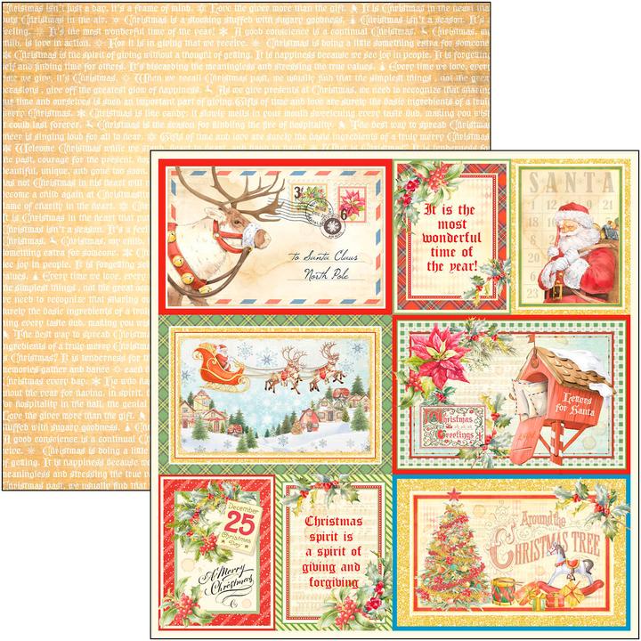 Produktbild Ciao Bella Scrapbook-Papier "Dear Santa", 12 Blatt, 30,5 x 30,5 cm (190 g/m², 12 x)