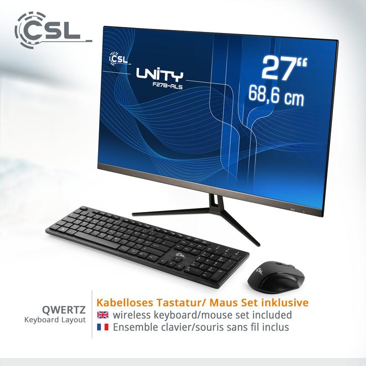 Produktbild CSL All-in-One-PC Unity F27B-ALS, QWERTZ Layout (DE) (1000 GB, 8 GB, Intel UHD Graphics)
