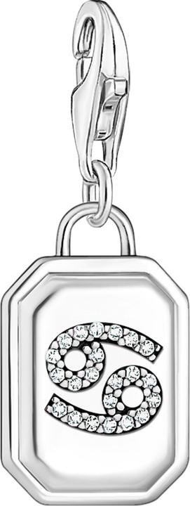 Thomas Sabo Charm-Anhänger Sternzeichen Krebs mit Steinen Silber (Geschwärzt, Sterling Silber)