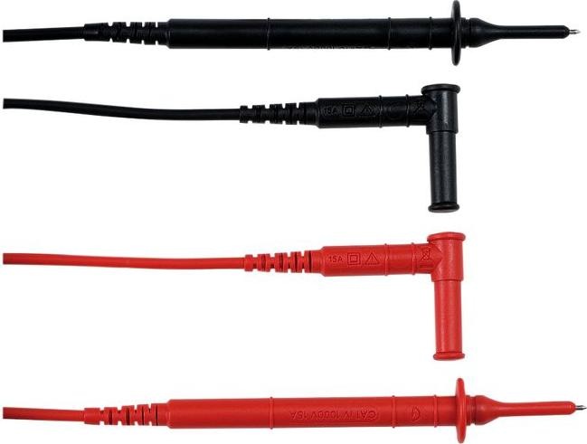 Produktbild Chauvin Arnoux Messleitungssatz, Messspitze, 4 mm / Bananenstecker 4 mm, 90°, 1.5m, Schwarz, rot