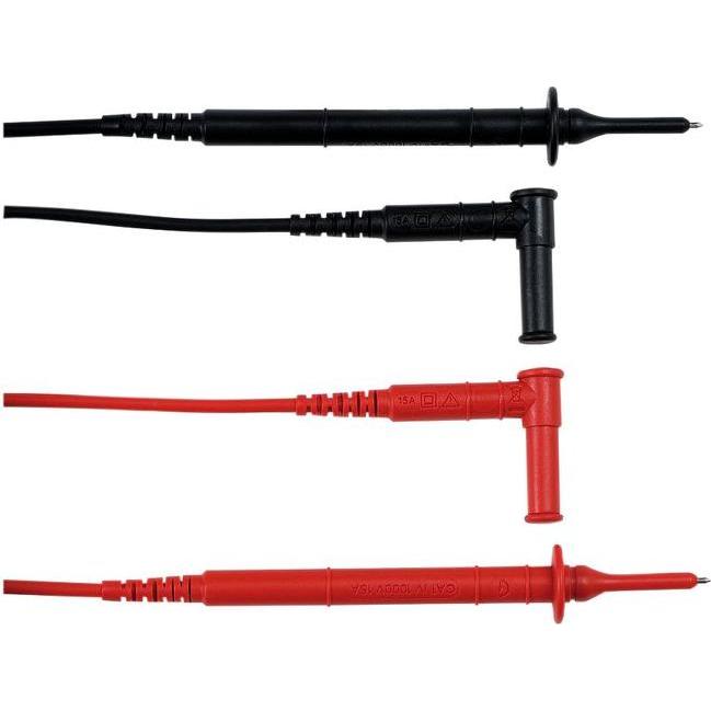 Chauvin Arnoux, Messleitung, Messleitungssatz, Messspitze, 4 mm / Bananenstecker 4 mm, 90°, 1.5m, Schwarz, rot