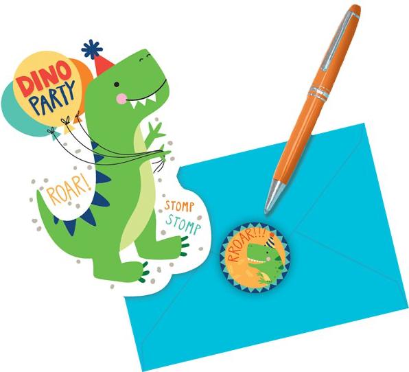 Amscan Dinosaurier Einladungen zum Geburtstag (6 Stk.)