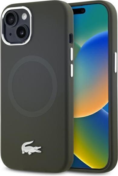 Image du produit Lacoste LCHMP15SSMAB iPhone 15 6.1" khaki hardcase Silicone Croco Logo MagSafe (Apple iPhone 15)