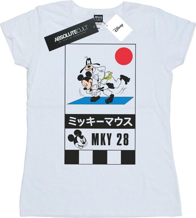 Actual product image Disney Womens/Ladies Mickey And Goofy Karate Cotton T-Shirt (S)