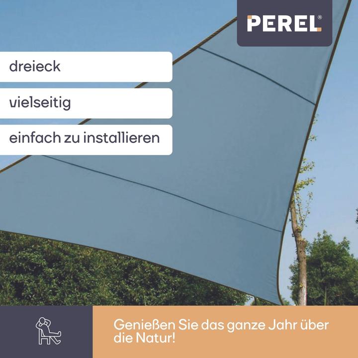 Image du produit Perel VOILE DE SOLEIL - TRIANGULAIRE - 5 x 5 x 5 m - COULEUR : BLEU GRIS (500 x 500 cm)