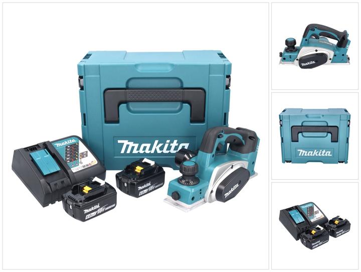 Productafbeelding Makita DKP 180 RGJ accu schaafmachine 18 V 82 mm + 2x accu 6,0 Ah + lader + Makpac