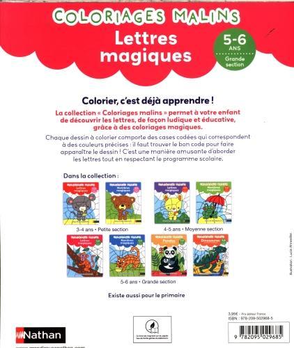 Produktbild Coloriages malins : lettres magiques, 5-6 ans, grande section (Französisch, Chica Stéphanie, 2024)