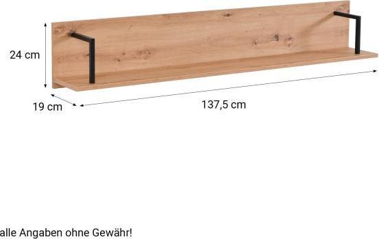 Actual product image Homestyle4u Industrial style wall shelf (5 x 21 x 24 cm)