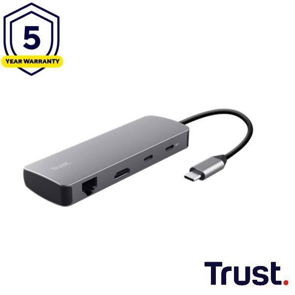 Actual product image Trust DALYX 8-in-1 Multiport Adapter (USB-C, 8 ports)