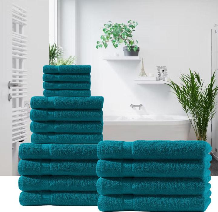 Immagine prodotto Casativo Set di asciugamani 12 pezzi benzina (100 x 50 cm, 140 x 70 cm, 50 x 30 cm)