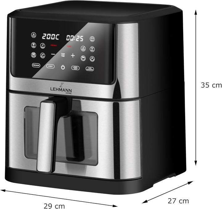 Produktbild Lehmann Heissluftfritteuse Air Fryer ‎LHODF-1435 mit Sichtfenster, 12 Programmen & Timer