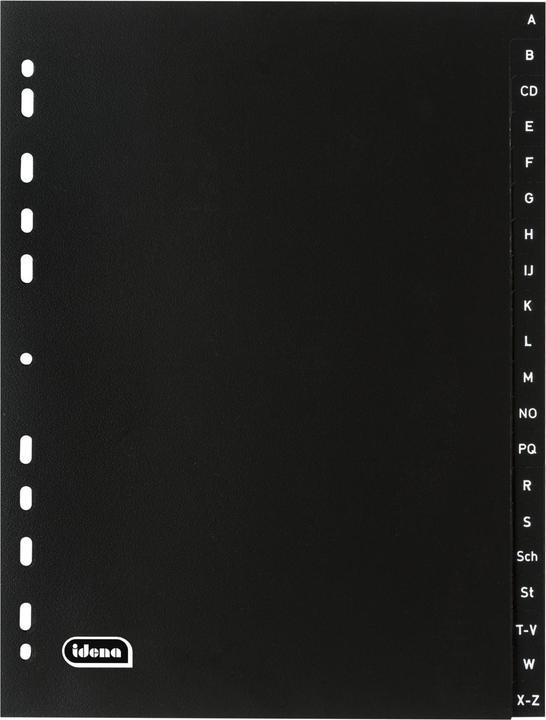 Idena Kunststoffregister A4 A bis Z schwarz PP