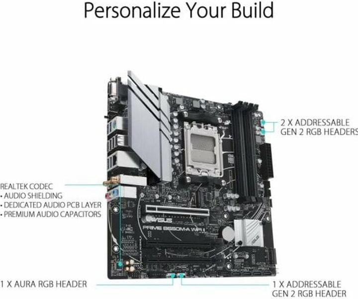 Actual product image ASUS PRIME B650M-A WIFI II (AM5, AMD B650, mATX)