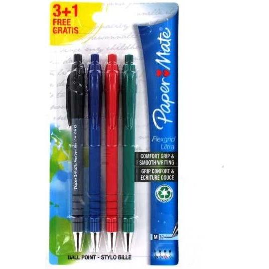 Thumbnail - Paper Mate, Schreibstifte, Kugelschreiber Flexgrip Ultra RT M 3+1 S/B/R (Grün, Rot, Schwarz, Blau, 4 x)