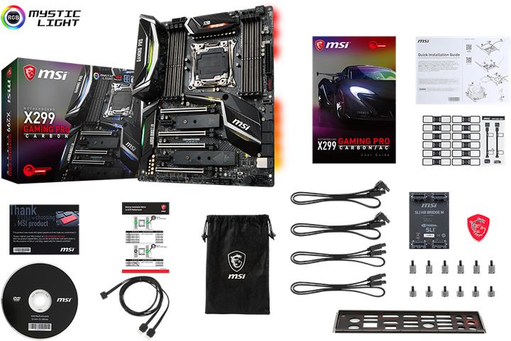 Produktbild MSI X299 Gaming Pro Carbon Ac (LGA 2066, Intel X299, ATX)