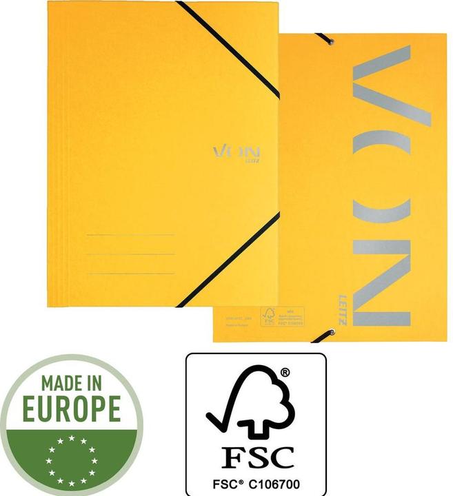 Produktbild von Gummibandmappe A4, Gelb, 5 Stück (A4, 5x)