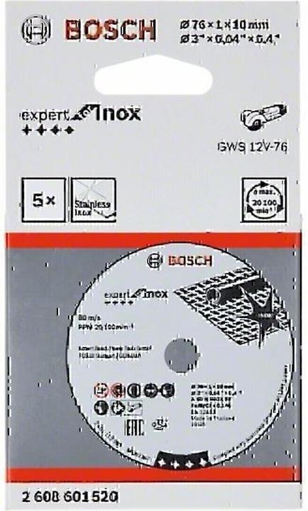 Produktbild Bosch Professional Zubehör PRO Stainless Steel and Metal Trennscheibe, 76 x 1 x 10 mm