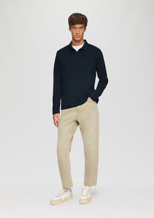Produktbild s.Oliver Polo-Shirt Softes Langarm-Poloshirt mit Brusttasche (S)
