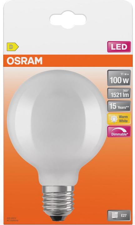 Produktbild Osram Superstar Globe95 (E27, 11 W, 1521 lm, 1 x, E)