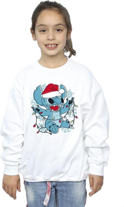 Produktbild Disney Lilo And Stitch Christmas Lights Sketch Sweatshirt Mädchen (152, 158)