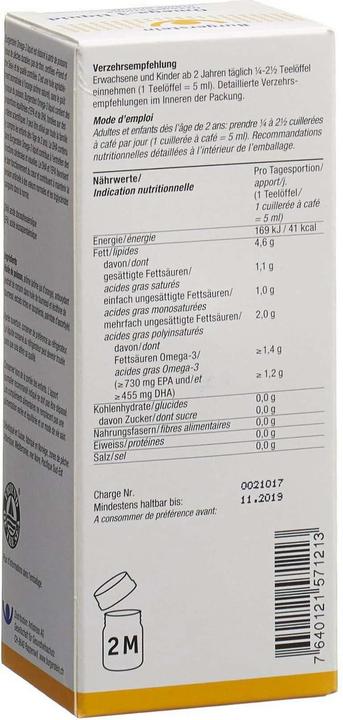 Valeurs nutritives et ingrédients Burgerstein oméga3 (1 pièce(s), Liquide, 260 g)