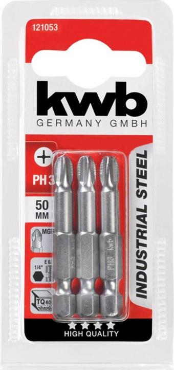 Produktbild kwb 121053 Kreuzschlitz-Bit PH 3 Stahl 3 St.
