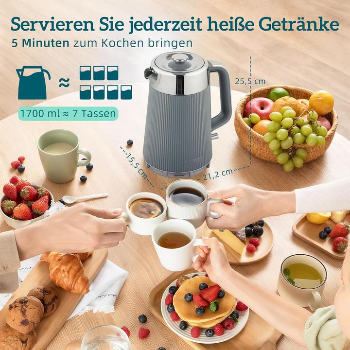 Produktbild Homcom Wasserkocher & Toaster Set mit Edelstahl-Innenraum (1.70 l)