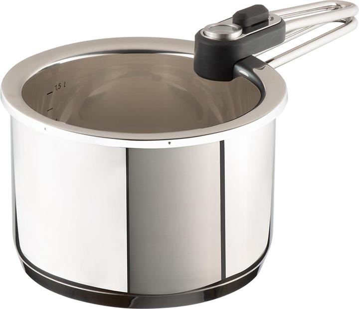 Actual product image WMF Kochtopf Simmertopf 18cm mit Temperaturanzeige Topf 1,5l Edelstahl Induktion (18 cm, Pot, Stainless steel)