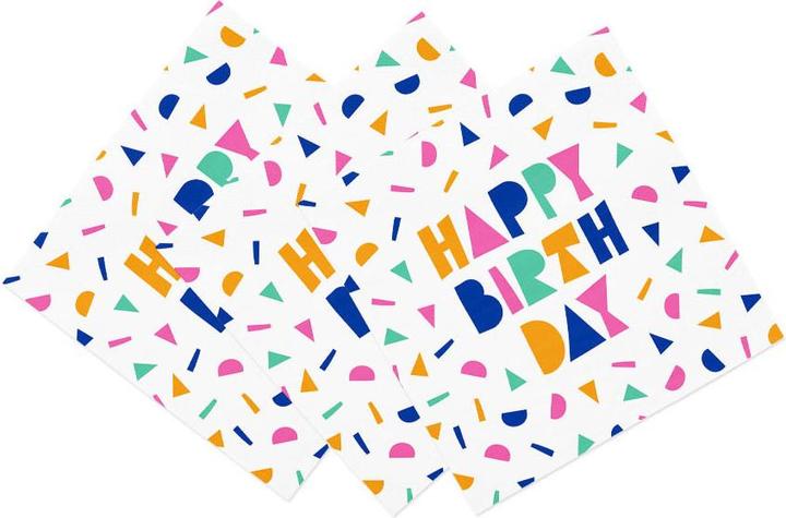 Produktbild Globos Europe Happy Birthday Servietten (20 Stk., 33 x 33 cm)