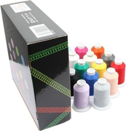 Image du produit Overlock Bauschgarn Nähgarn 16 x 1000m Box, Stärke 120, 100% Polyester (1000 m)