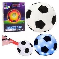 Lean Toys Leichter Fussball zum Werfen und Treten, leuchtendes Material, schwarz-weiss