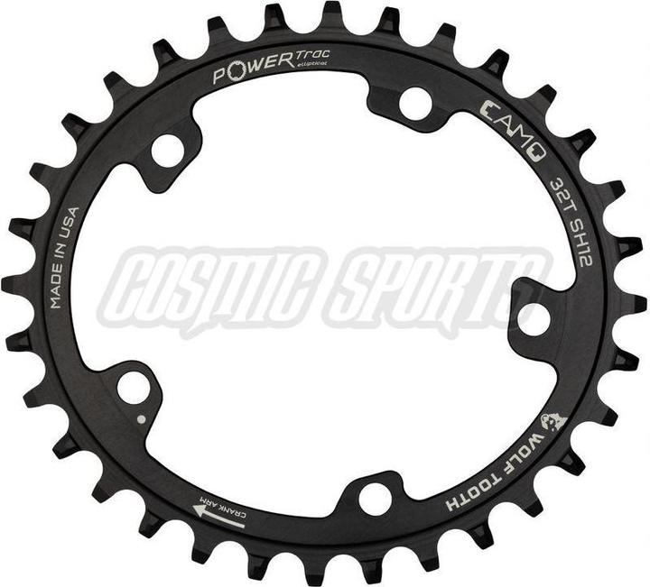 Productafbeelding Wolf Tooth CAMO Elliptisch kettingblad, Shimano 12-speed, 32 t., zwart (32)