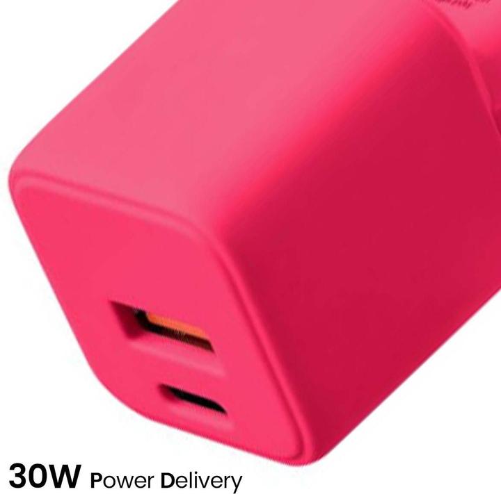 Actual product image Forever COLORUM wall charger USB-A + USB-C PD 30W CLS30-AC-02 xMagenta (30 W, 2 ports)